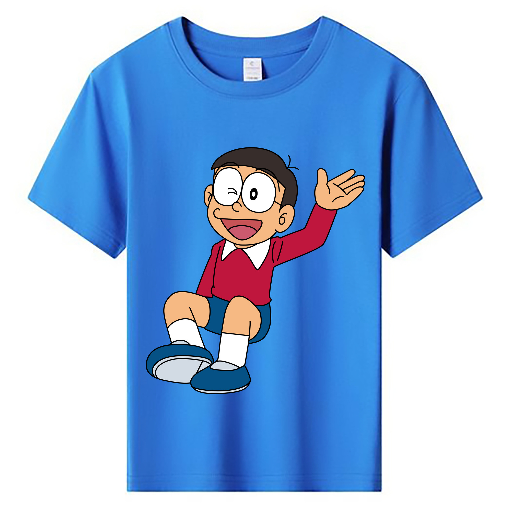 （画像用） ドラえもん 野比 のび太 Doraemon Nobita Nobi 綿100％キッズTシャツ（フロントプリント）